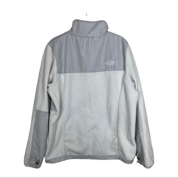 The North Face Size Large Denali White Grey Long Sleeve Zip Up Jacket - Picture 4 of 11